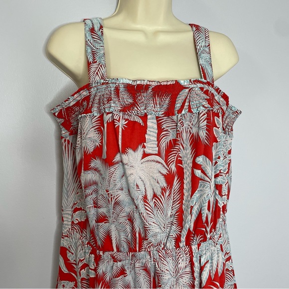 Talbots Floral Oasis Palm Voile Fit & Flare Midi Dress - Picture 5 of 13